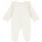 Baby Girls Ivory Logo Ruffled Babygrow, 1, hi-res