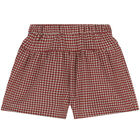 Girls Red & Ivory Houndstooth Shorts, 1, hi-res