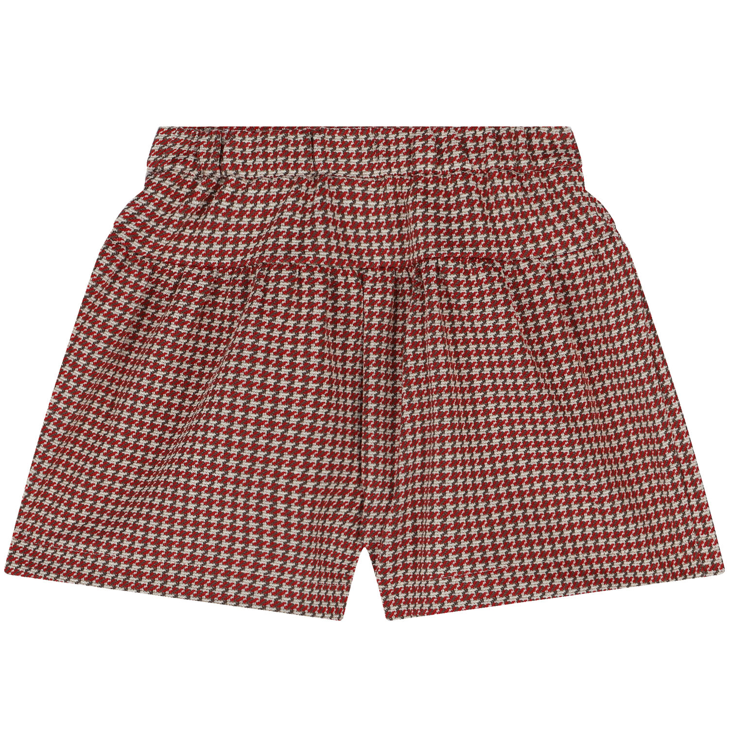 Girls Red & Ivory Houndstooth Shorts, 1, hi-res