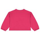 Girls Pink Flower Logo Sweatshirt, 1, hi-res
