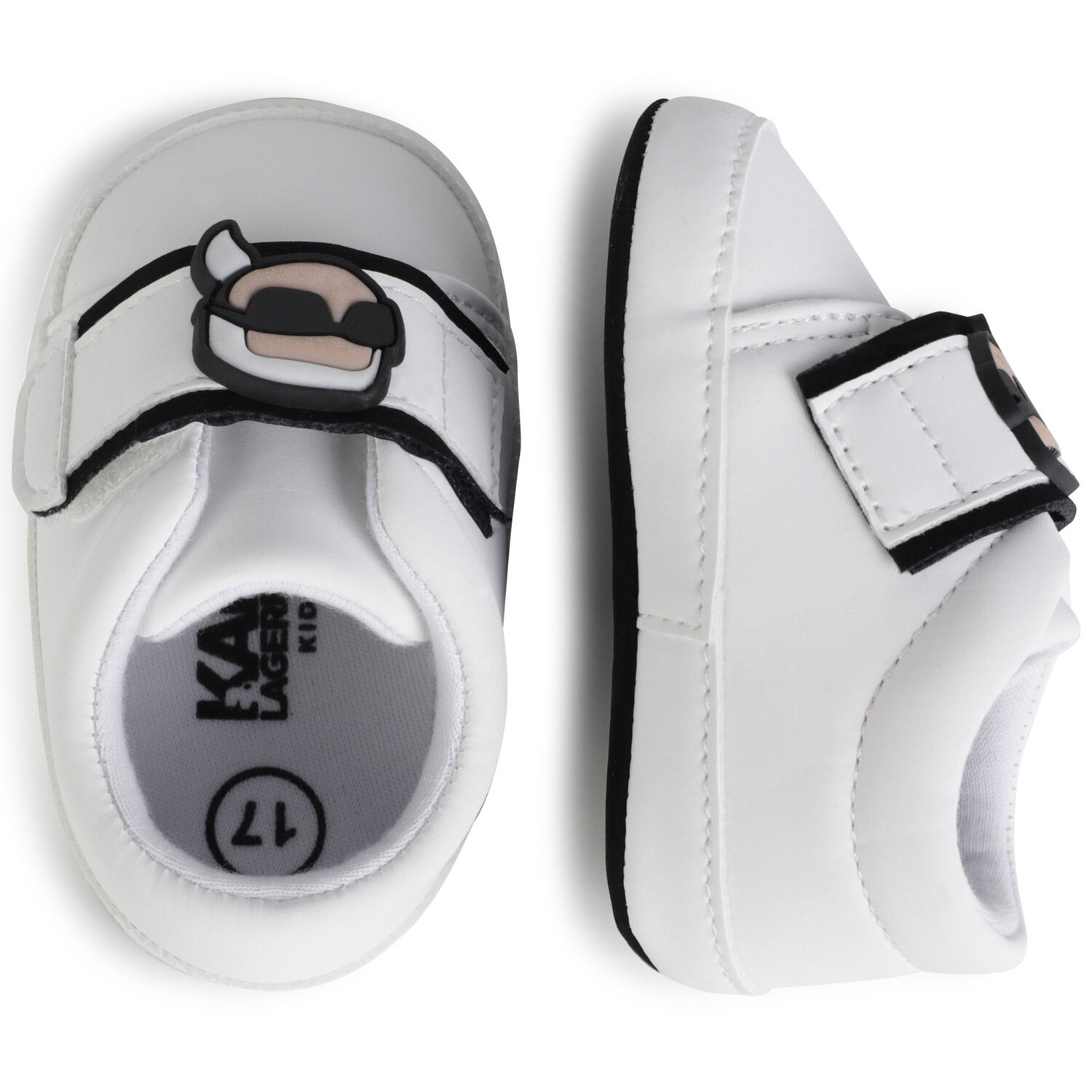 Baby Boys White Logo Pre Walker Shoes, 1, hi-res