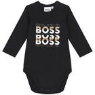Baby Boys Black & Beige Logo Bodysuits ( 2 Pack ), 1, hi-res
