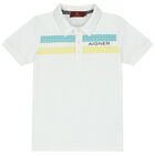 Boys White Logo Polo Shirt, 1, hi-res