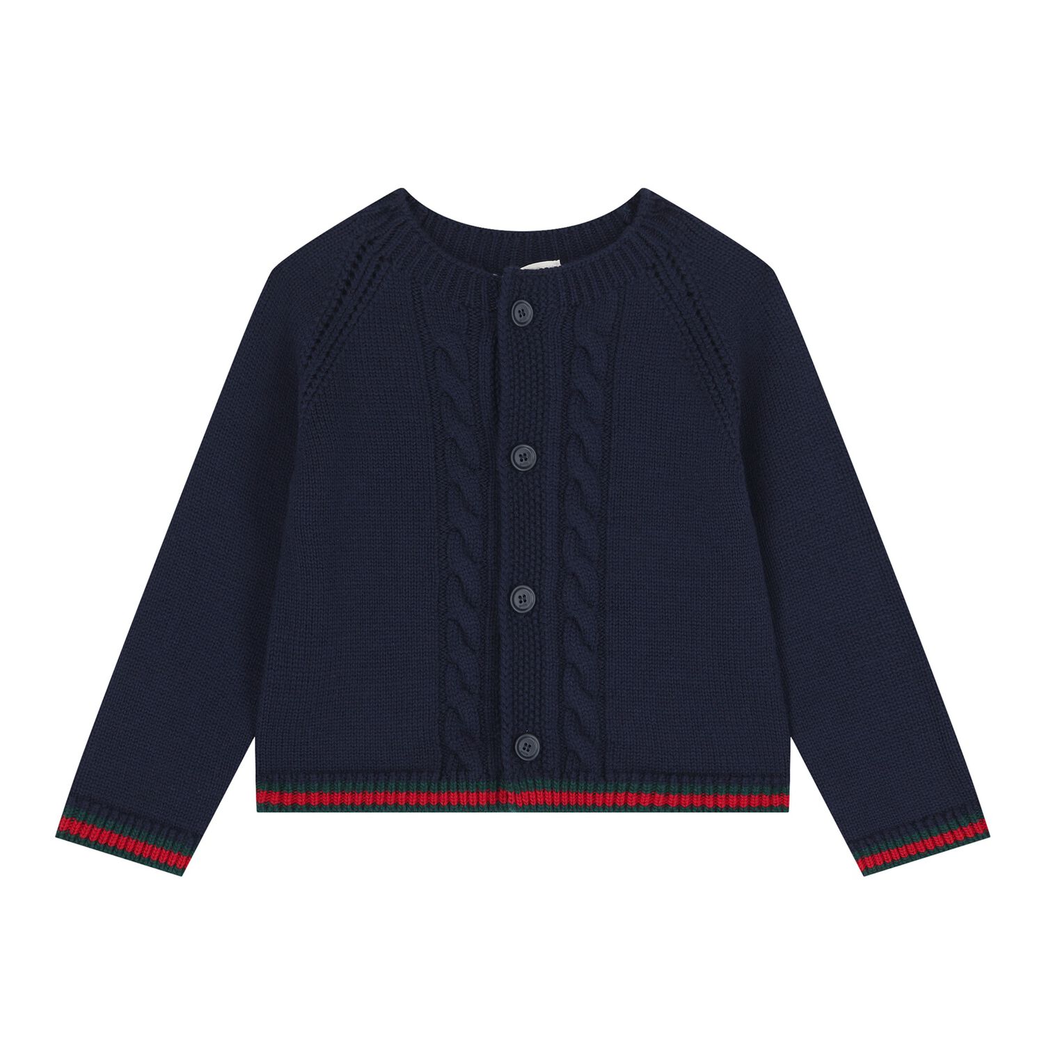 Baby Navy Blue Web Striped Cardigan, 1, hi-res