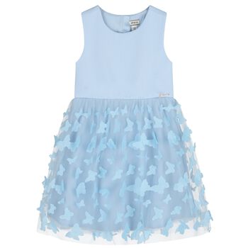 Girls Blue Butterfly Tulle Dress