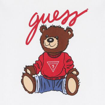 White Teddy Bear Logo T-Shirt