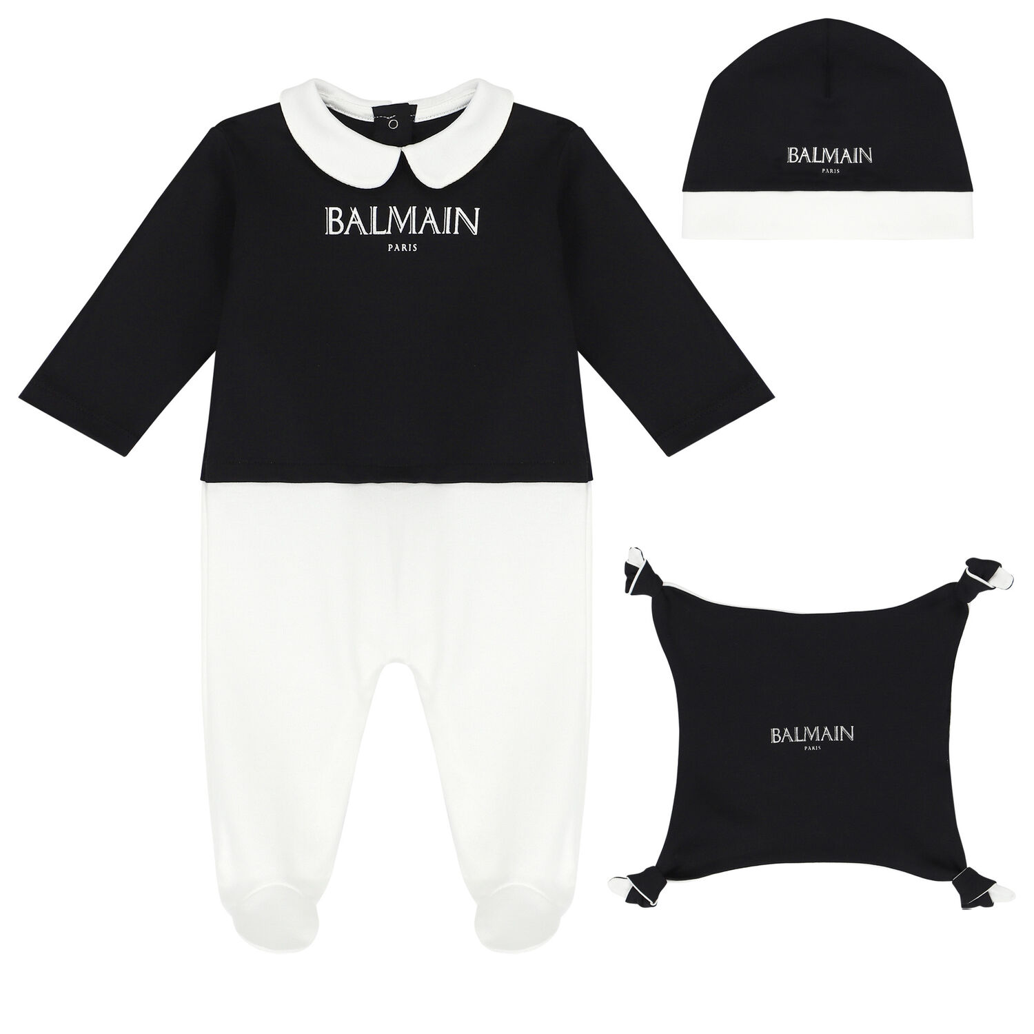 White & Black Logo Babygrow Gift Set, 3, hi-res image number null
