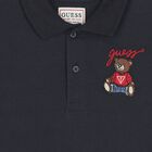 Boys Navy Blue Teddy Bear Logo Polo Shirt, 2, hi-res