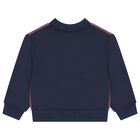 Girls Navy Blue Sequin Sweatshirt, 1, hi-res