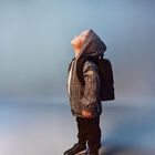 Younger Boys Black, Beige & White Checked Hooded Zip Up Top, 1, hi-res