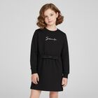 Girls Black Logo Dress, 1, hi-res