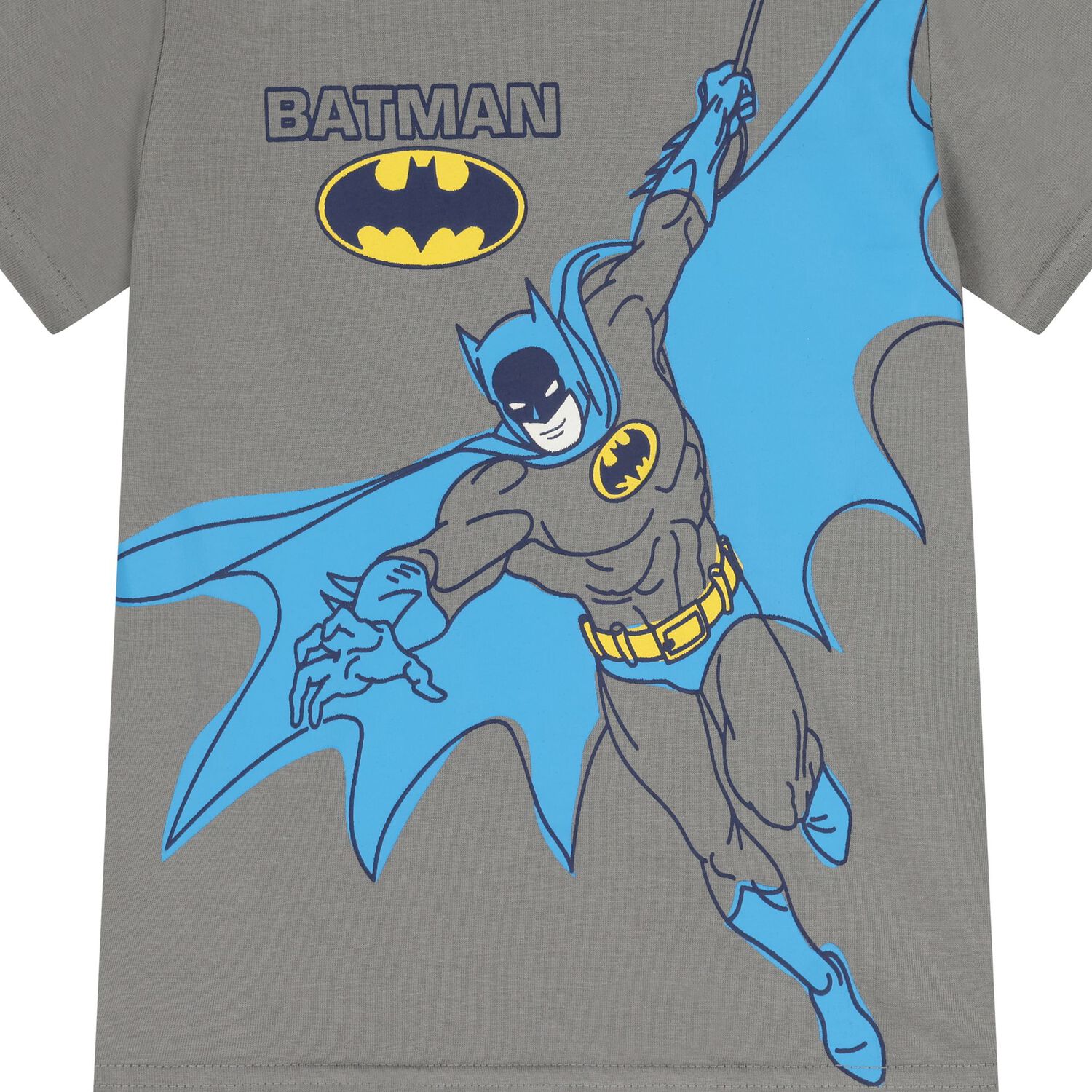 Boys Grey & Black Batman Pyjamas, 1, hi-res