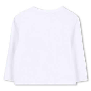 Younger Girls White Choupette Long Sleeve Top