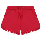 Girls Pink Cotton Jersey Shorts, 2, hi-res
