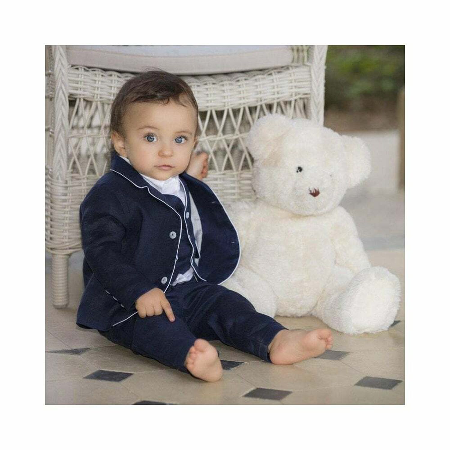 Boys Navy Blue Waistcoat, 1, hi-res