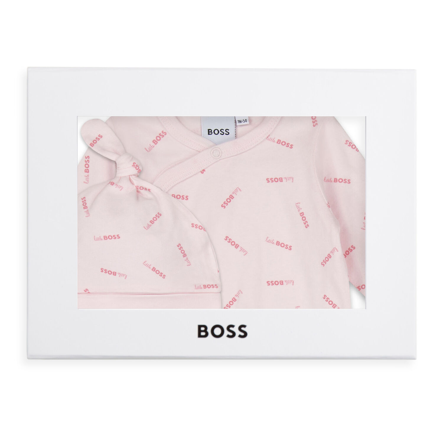 Baby Girls Pink Logo Babygrow Set, 1, hi-res