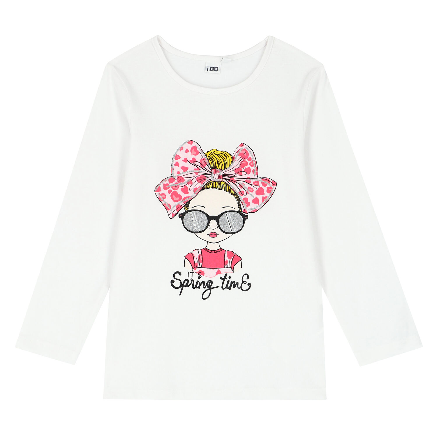 Girls White & Pink Graphic Leggings Set, 1, hi-res