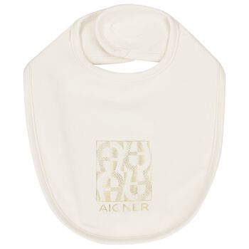 Ivory & Gold Logo Baby Bib