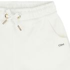 Girls Mini Me Ivory Logo Shorts, 1, hi-res