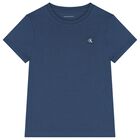 Boys Blue Cotton T-Shirt, 1, hi-res