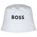 Baby Boys White Logo Hat, 1, hi-res