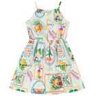Girls Ivory Fruits Dress, 2, hi-res