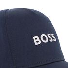 Boys Navy Blue Logo Cap, 1, hi-res