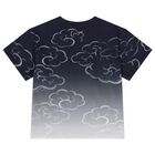 Navy Blue & White Tiger Logo Ombre T-Shirt, 1, hi-res
