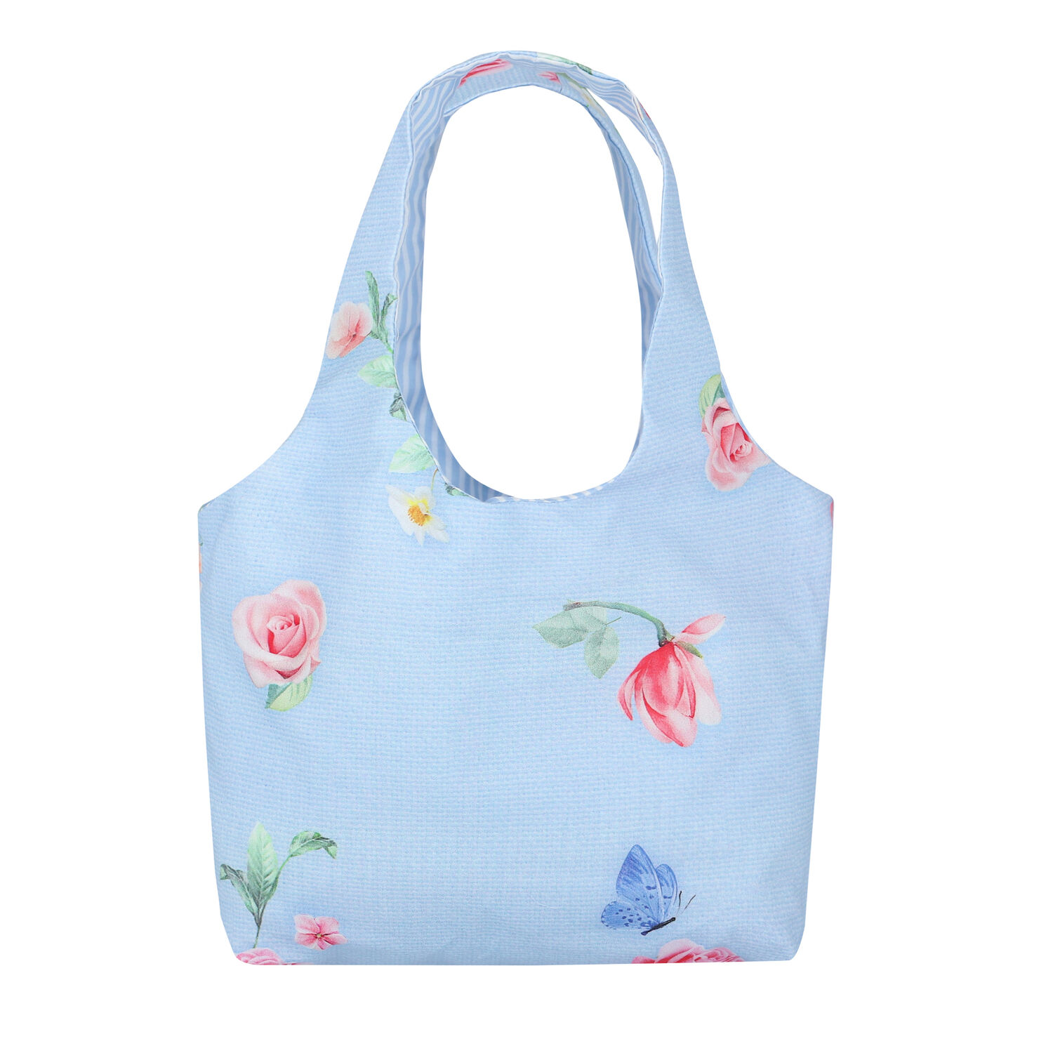 Girls Blue Floral Bag, 3, hi-res