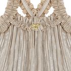 Girls Gold Metallic Pleated Top, 1, hi-res