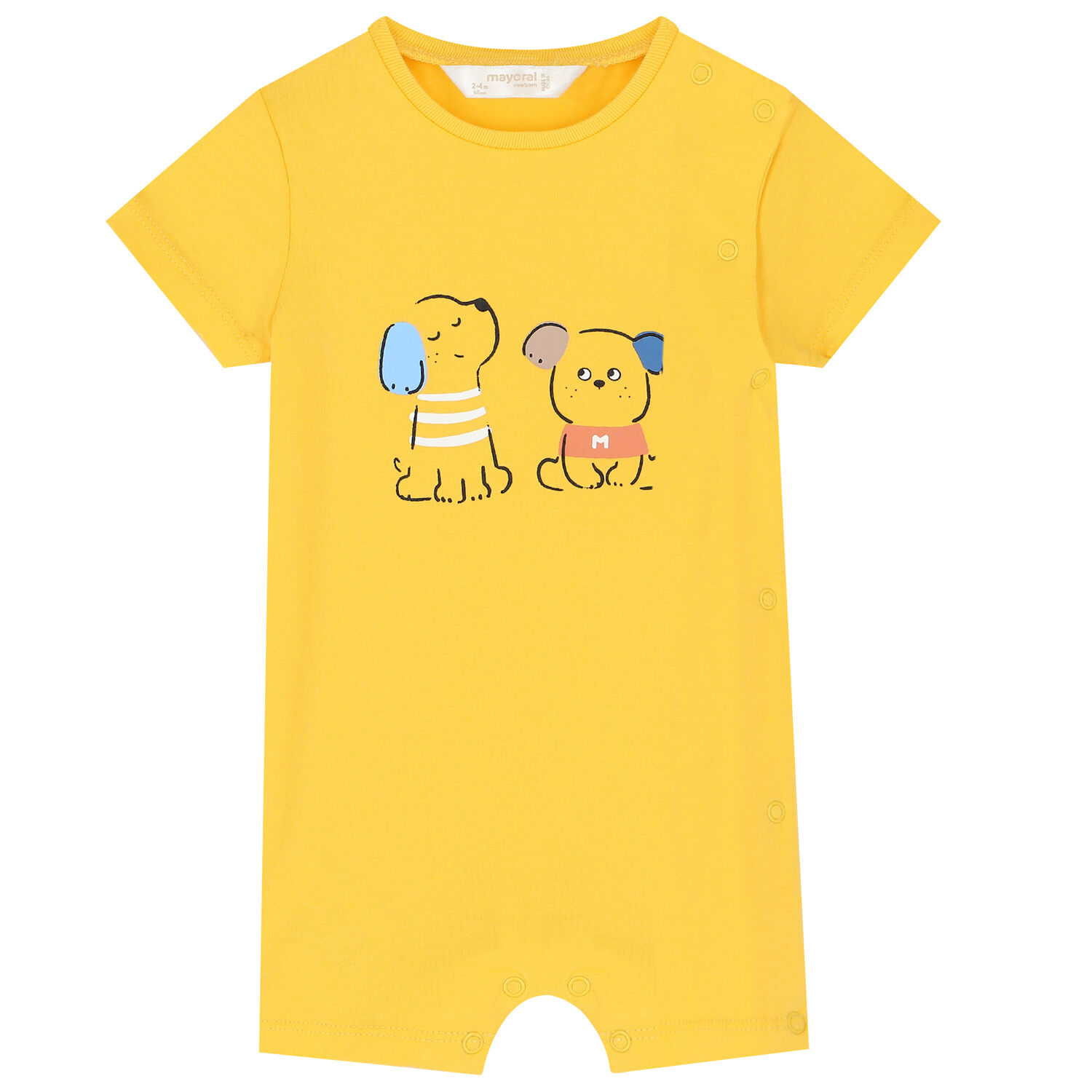 Baby Boys Blue, White & Yellow Rompers (2 Pack), 1, hi-res