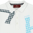 Younger Boys White Logo Polo Shirt, 1, hi-res