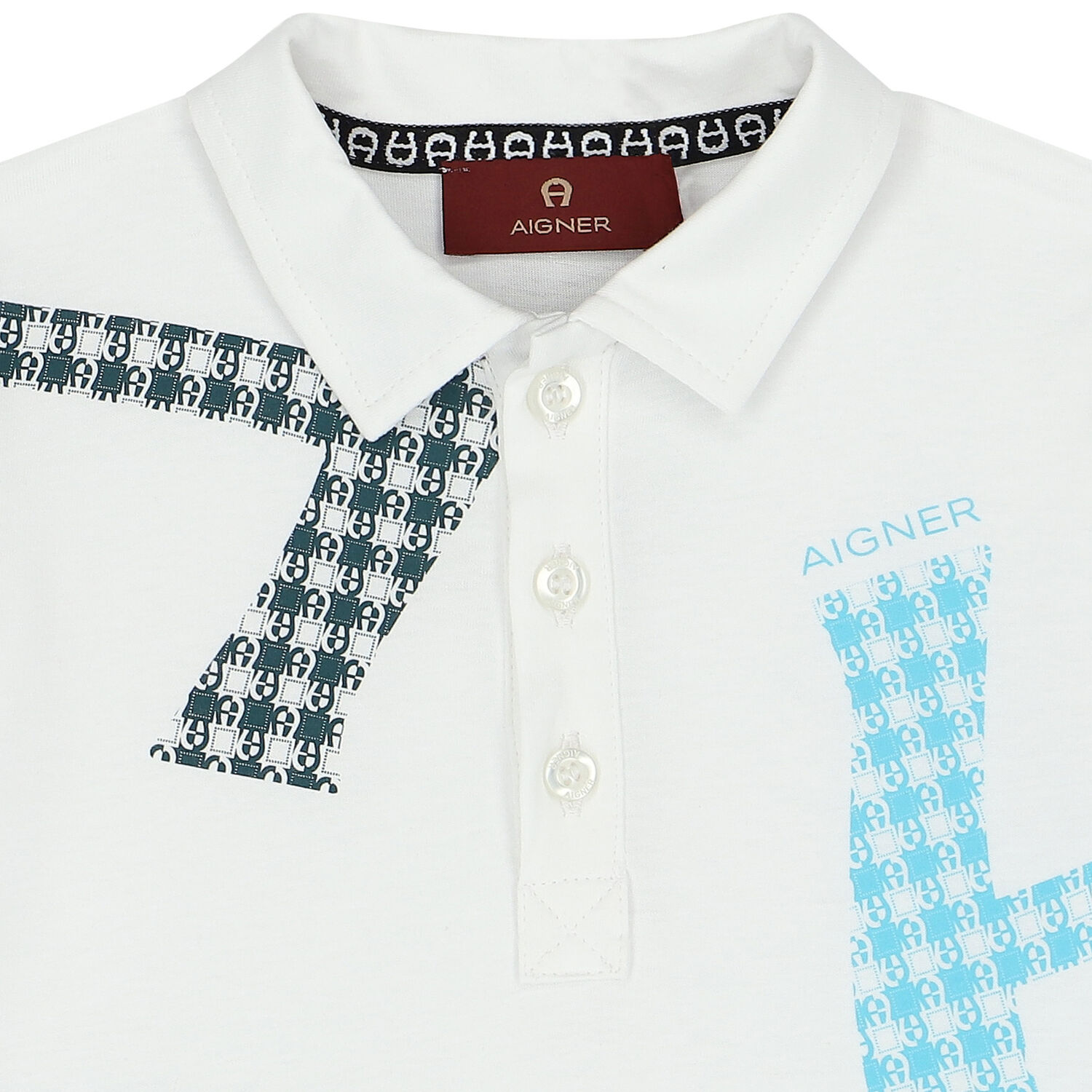 Younger Boys White Logo Polo Shirt, 1, hi-res