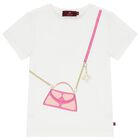 Girls White Logo Bag T-Shirt, 1, hi-res