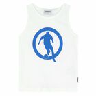 Boys White & Blue Logo Shorts Set, 1, hi-res