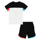Boys White & Black Shorts Set, 1, hi-res