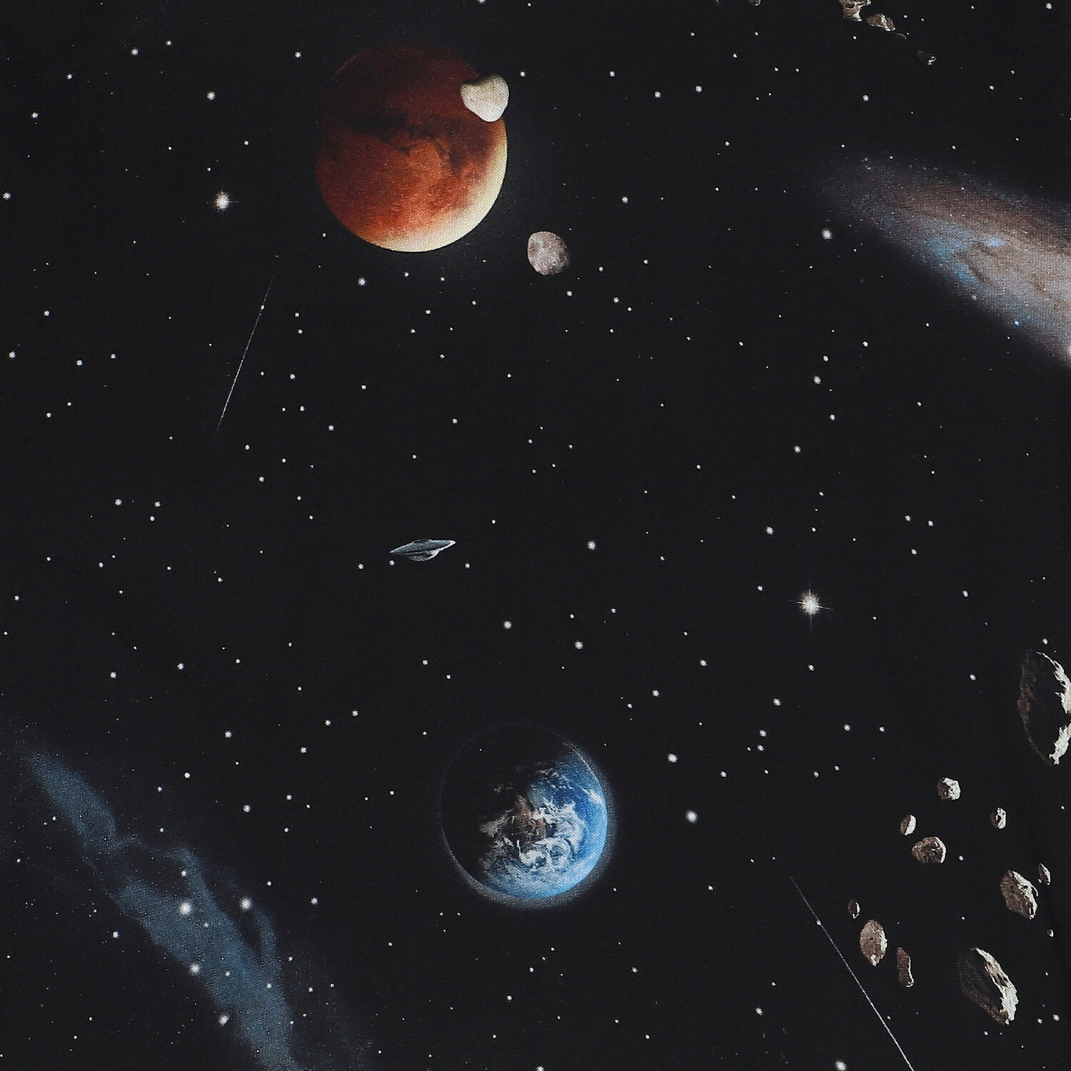 Boys Black Space T-Shirt, 1, hi-res