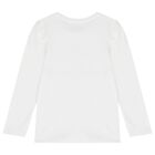 Girls White Logo Long Sleeve Top, 1, hi-res