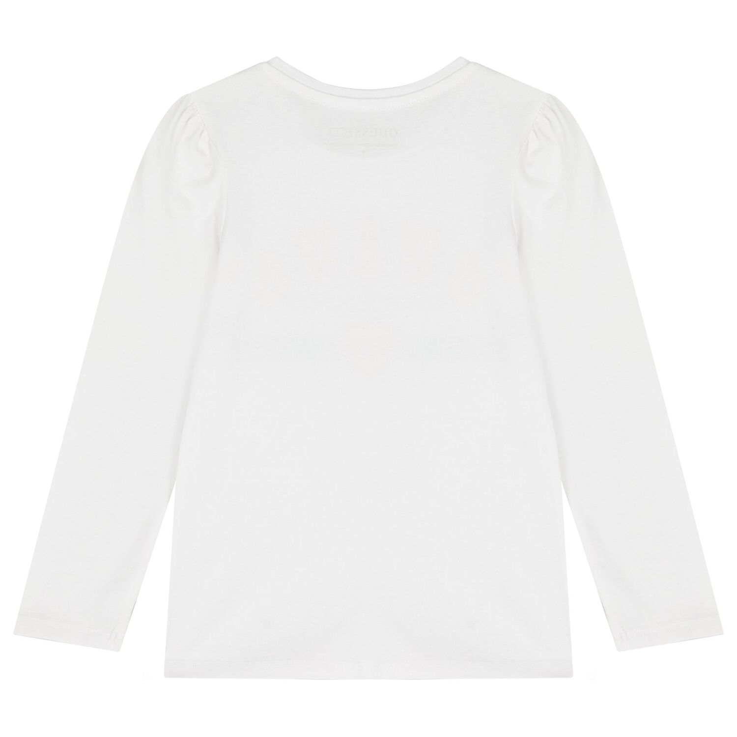 Girls White Logo Long Sleeve Top, 1, hi-res