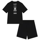 Boys Black Logo Shorts Set, 3, hi-res