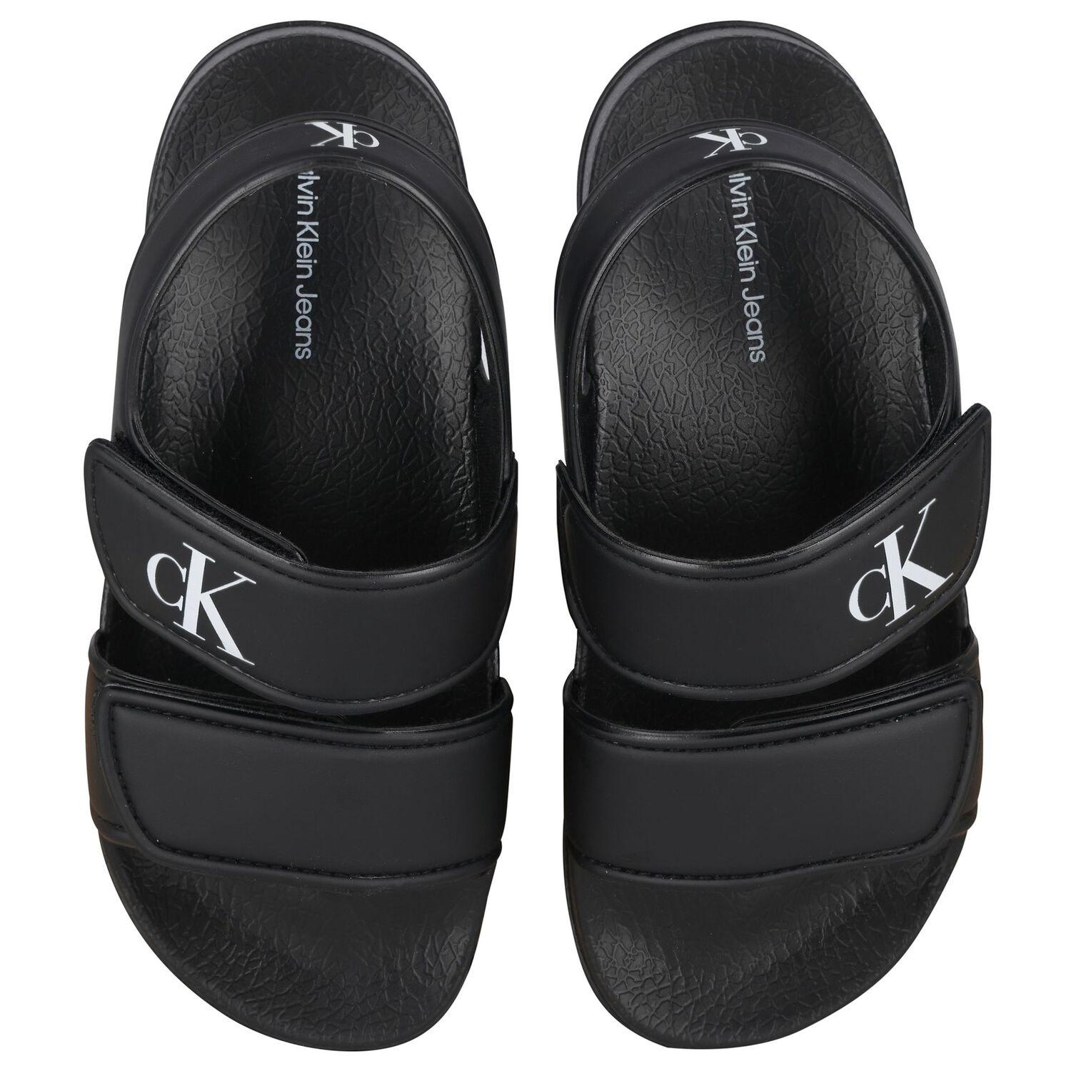 Black Logo Sandals, 1, hi-res