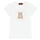Girls White Logo T-Shirt, 1, hi-res