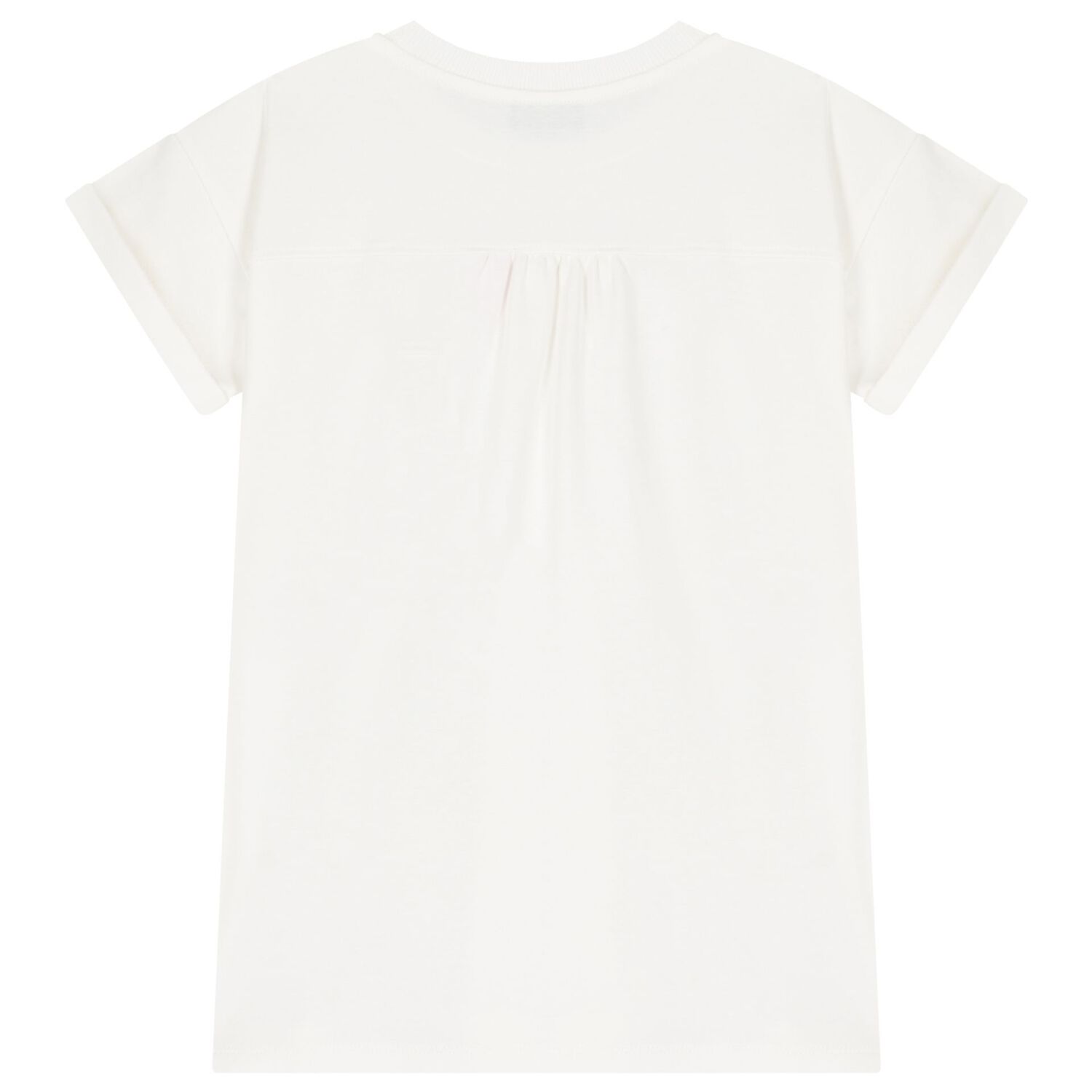 Girls Ivory Teddy Bear Logo Dress, 1, hi-res