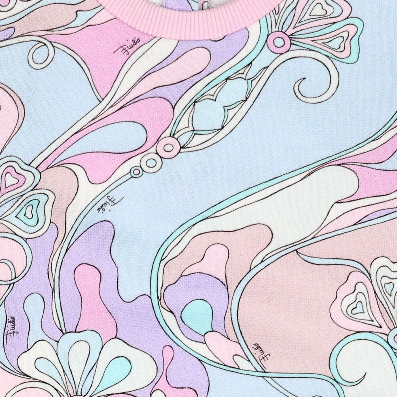 Younger Girls Pink & Blue Orchidee Sweatshirt, 1, hi-res