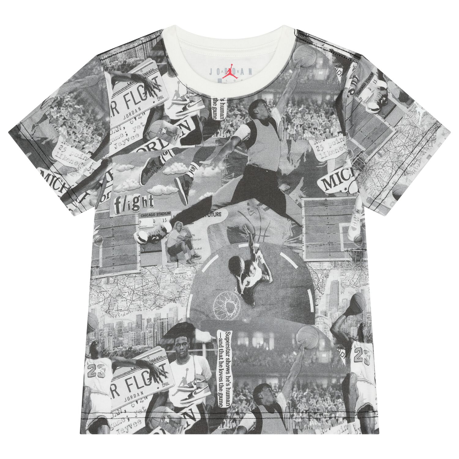 Grey Jordan Brooklyn Collage T-Shirt, 1, hi-res image number null