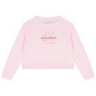 Girls Pink Logo Knitted Top, 1, hi-res