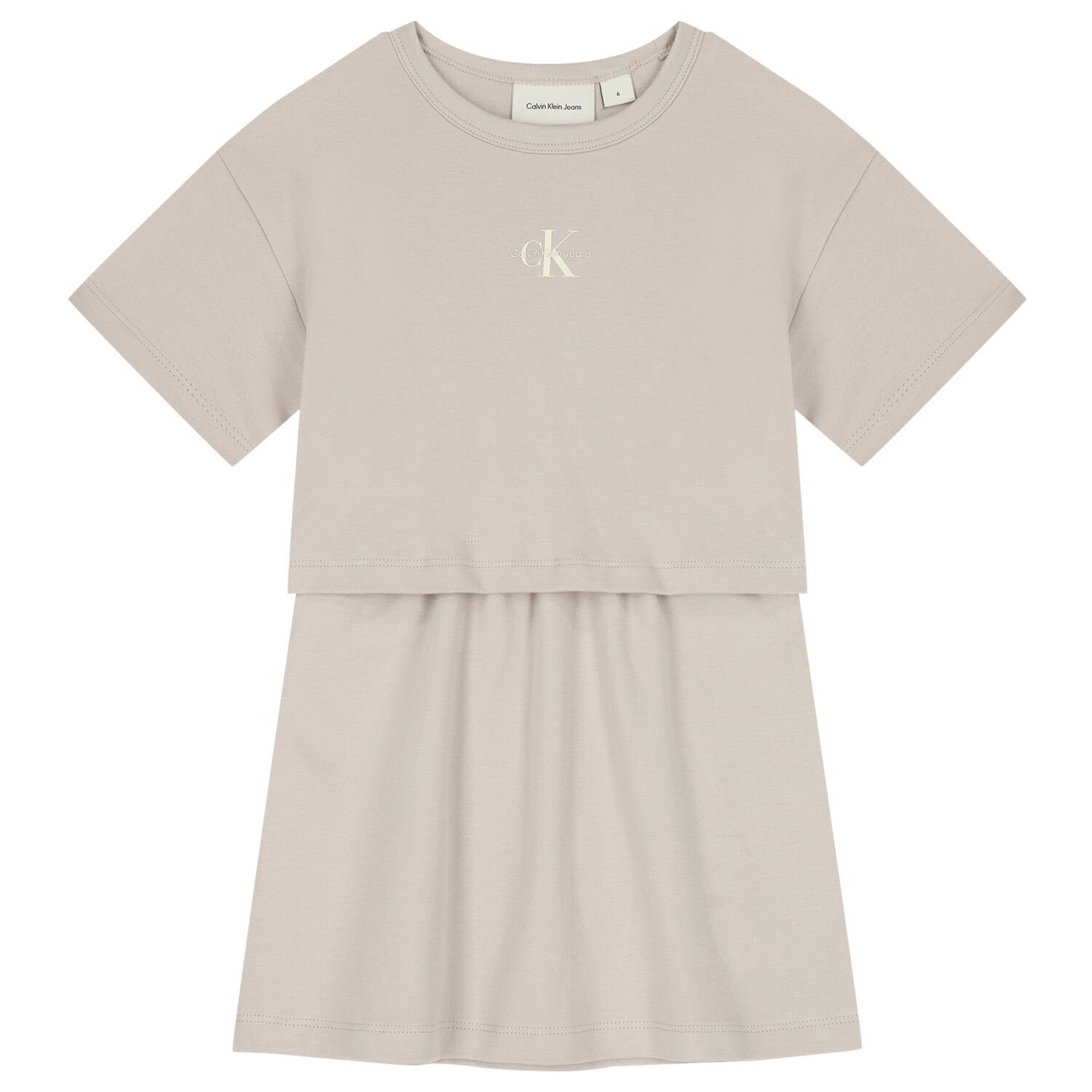 Girls Grey Logo Dress, 1, hi-res