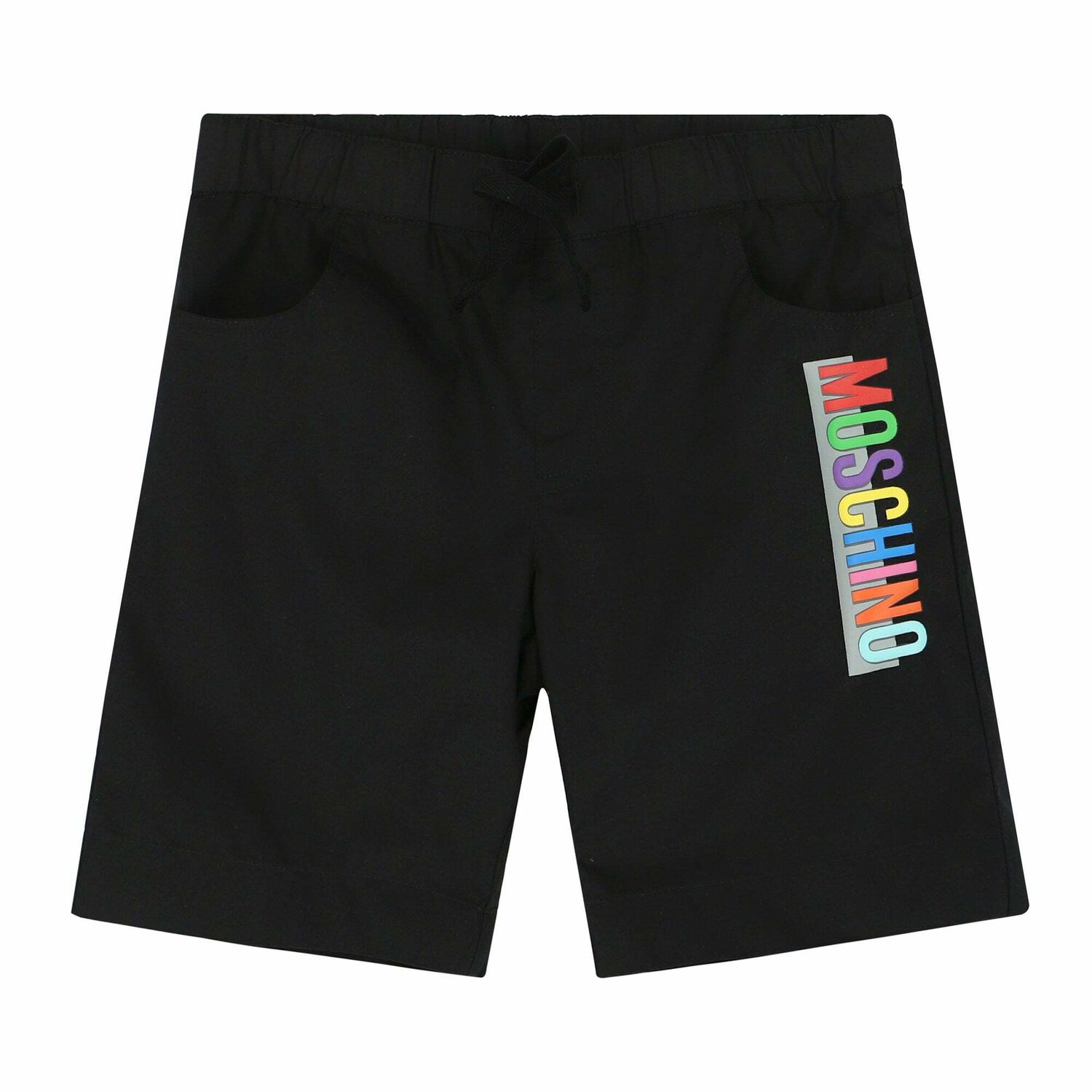 Boys Black Logo Shorts, 2, hi-res