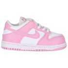Younger Girls White & Pink Logo Dunk Low Trainers, 1, hi-res