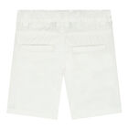 Younger Boys White Logo Shorts, 1, hi-res